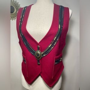 Coloratura Womens Wool Western Style Vest - Size Petite